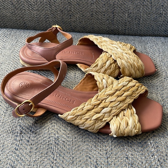 Tory Burch Leather and Raffia Sandals Flat Size:9 M - Picture 13 of 16